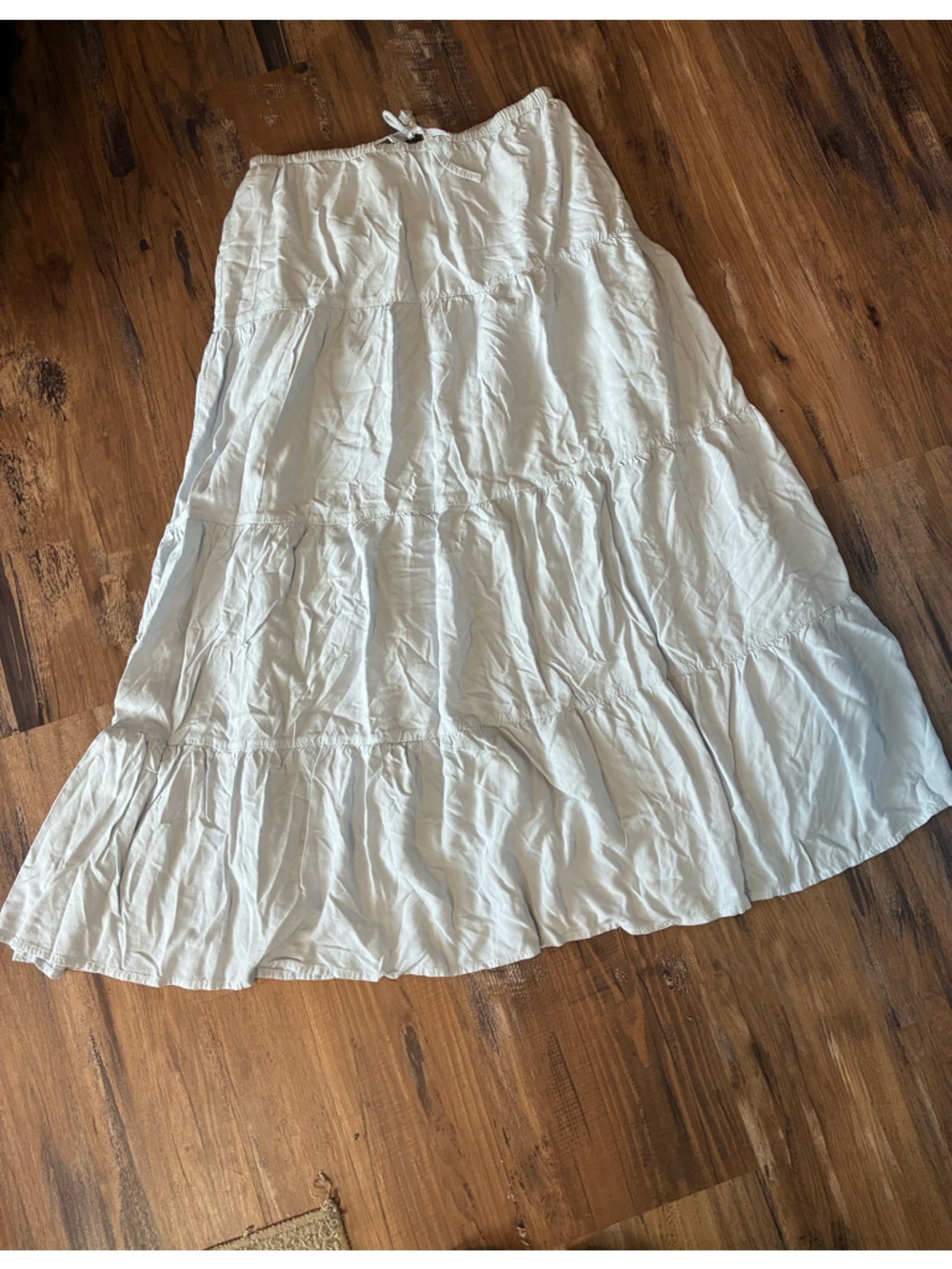 Brandy Melville Pale Blue Elastic-Waist Maxi Skirt Tiered Summer Staple